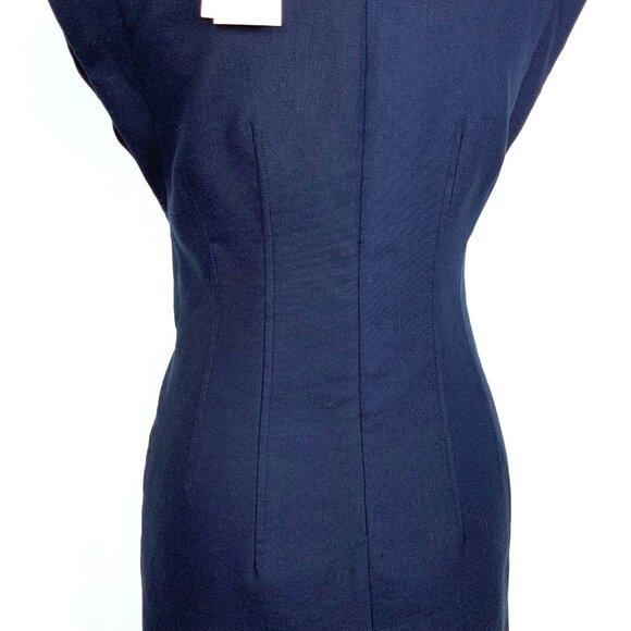 New Veronica Beard Navy Sleeveless Mini Sheath Dress Sz 4-6 - Picture 14 of 16